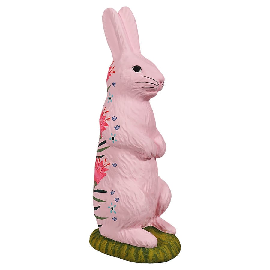 Pink Hand Painted Standing Tabletop Bunny