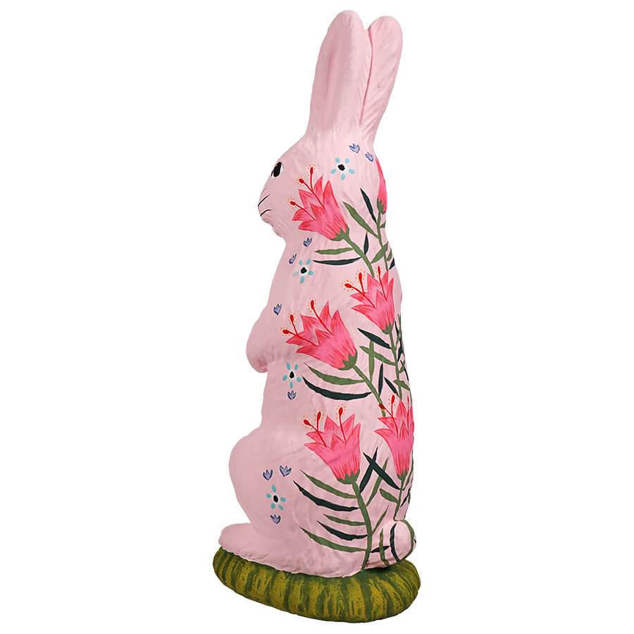 Pink Hand Painted Standing Tabletop Bunny