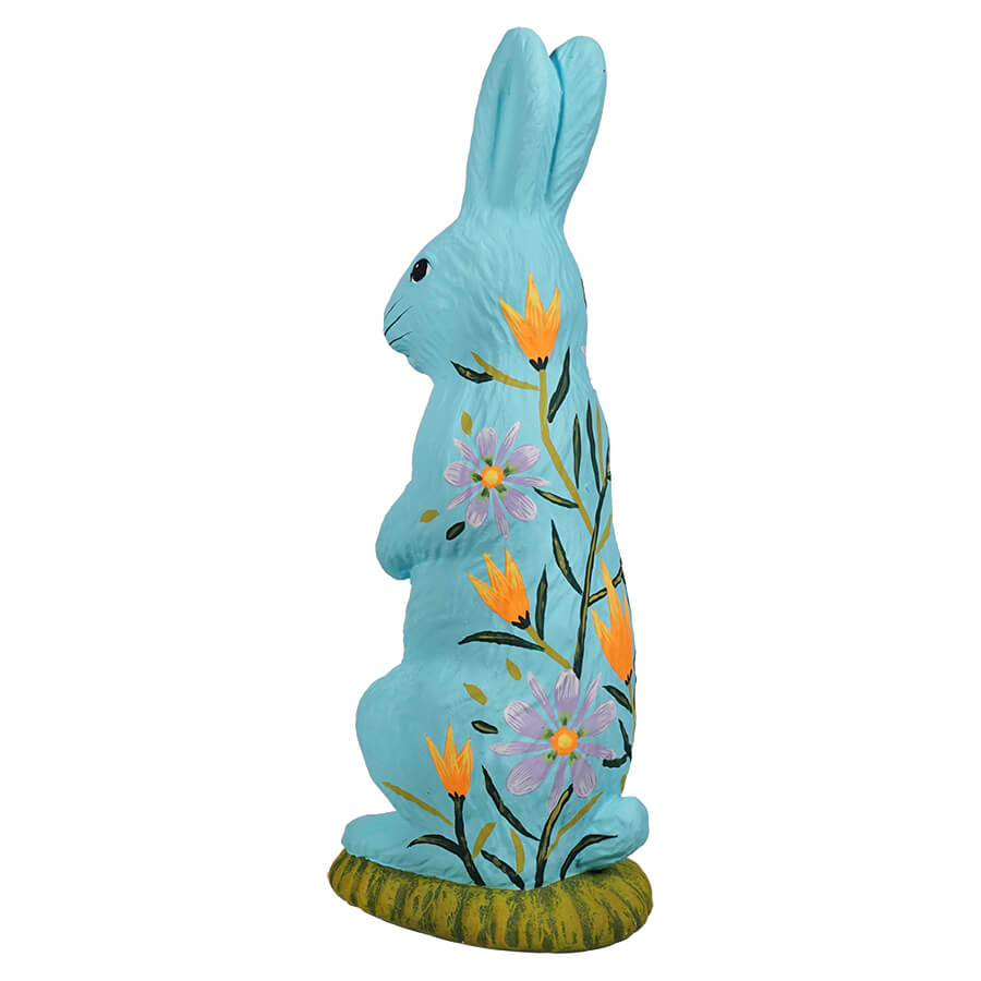 Blue Hand Painted Standing Tabletop Bunny