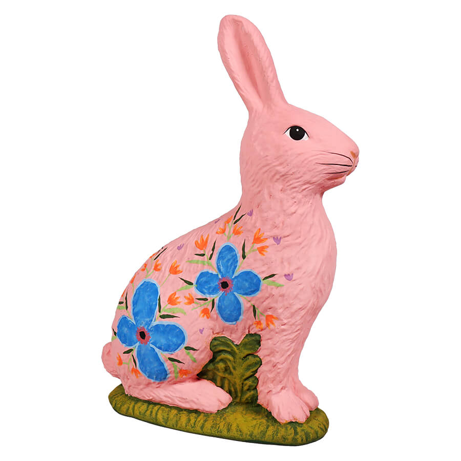 Light Pink Hand Painted Sitting Tabletop Bunny