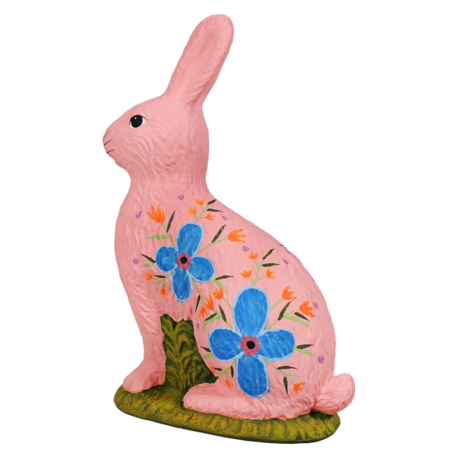 Light Pink Hand Painted Sitting Tabletop Bunny