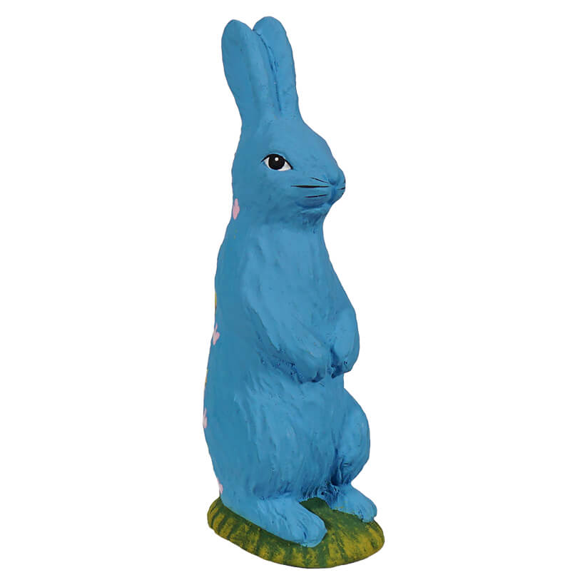 Standing Hand Painted Blue Chocolate Bunny
