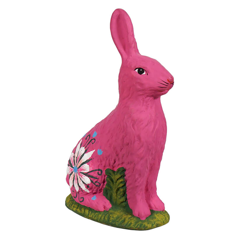 Sitting Hand Painted Hot Pink Chocolate Bunny
