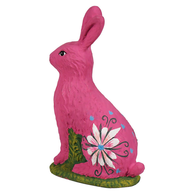 Sitting Hand Painted Hot Pink Chocolate Bunny