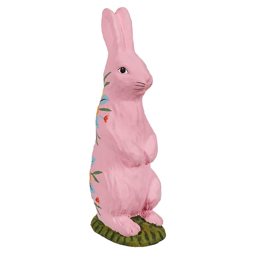 Standing Hand Painted Pink Chocolate Bunny