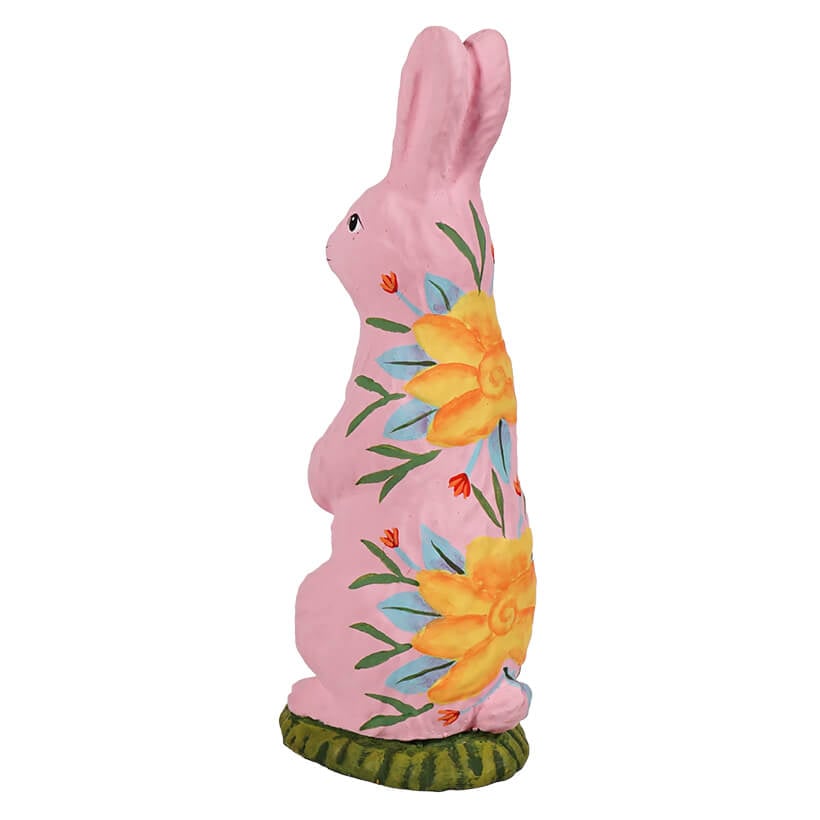 Standing Hand Painted Pink Chocolate Bunny