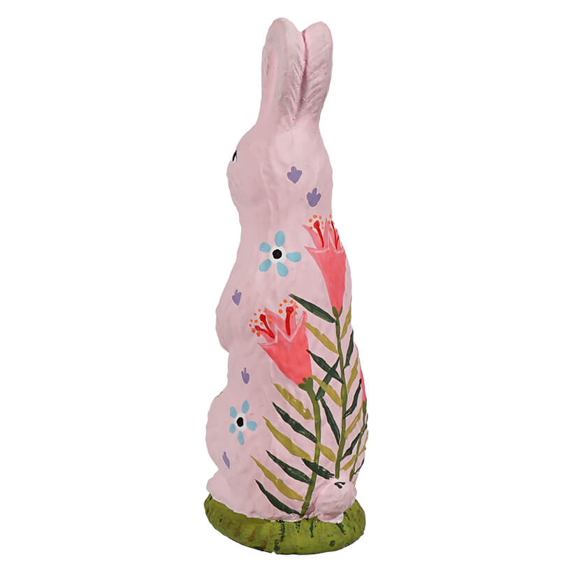 Standing Hand Painted Light Pink Chocolate Bunny
