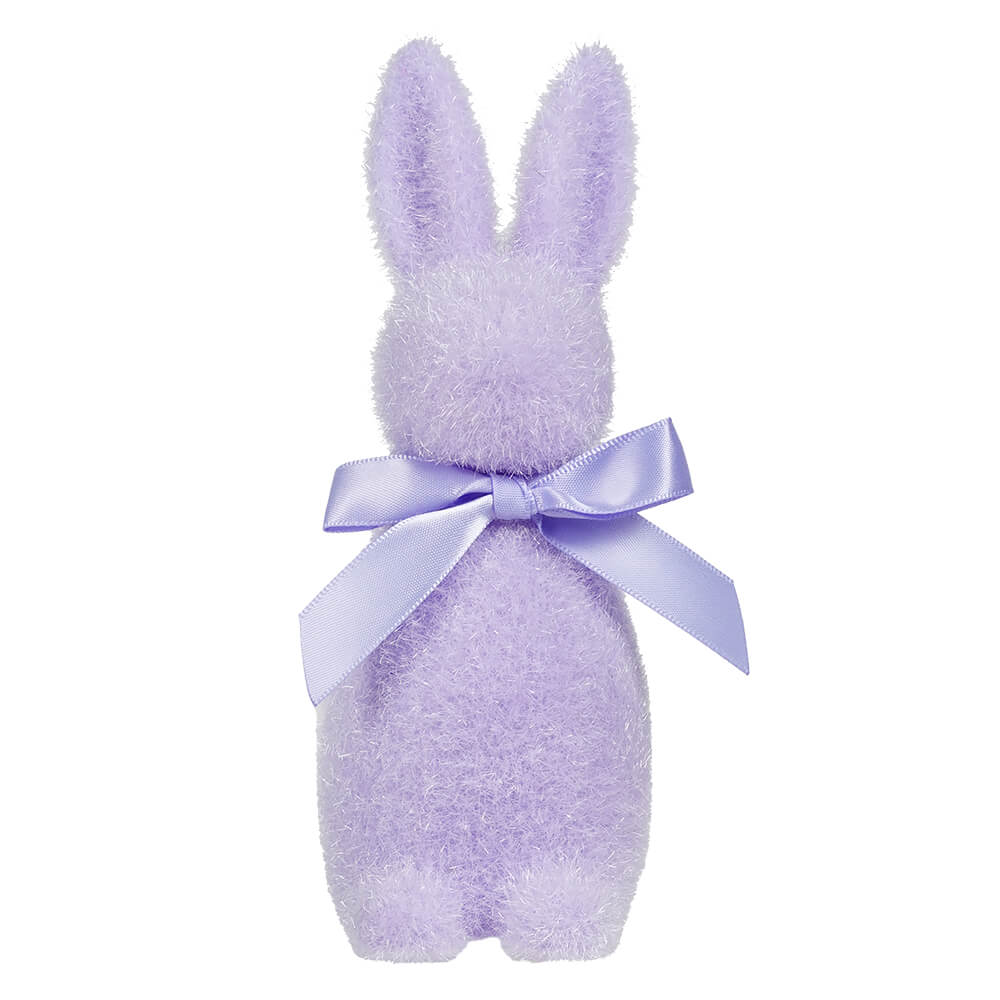 Violet Flocked Button Nose Bunny