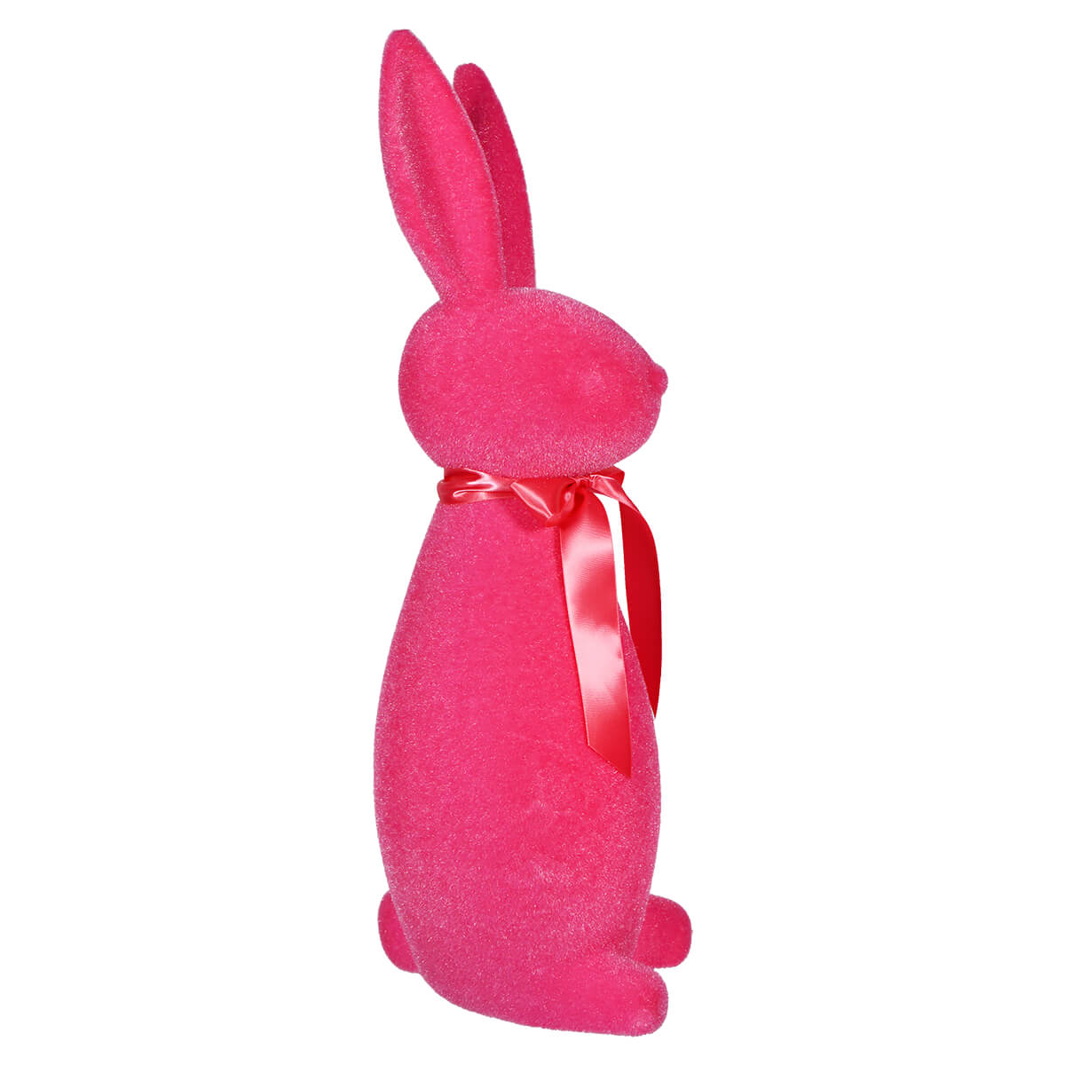 Rasberry Flocked Button Nosed Bunny