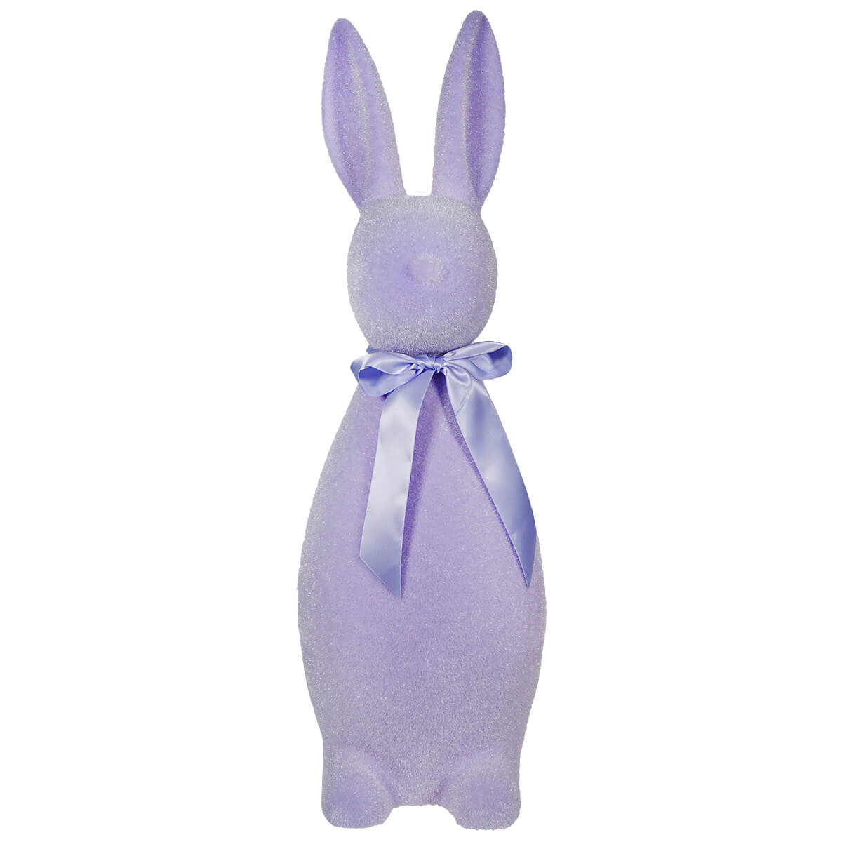 Lavender Flocked Button Nosed Bunny