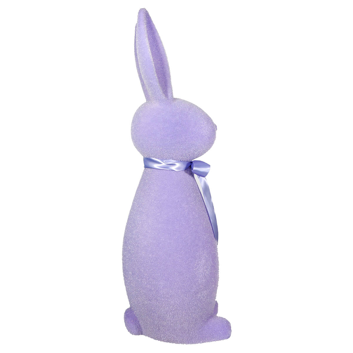 Lavender Flocked Button Nosed Bunny