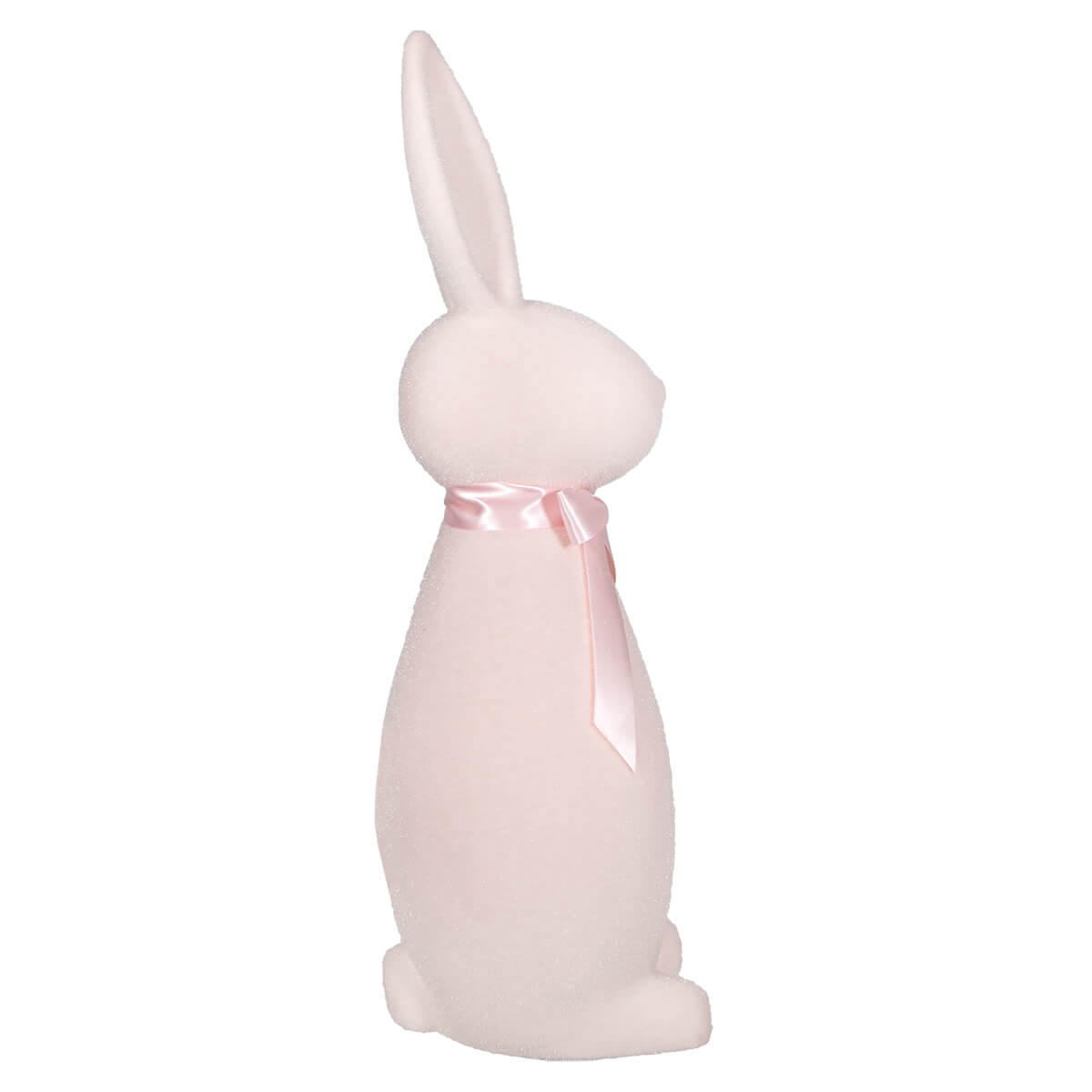 Light Pink Flocked Button Nosed Bunny