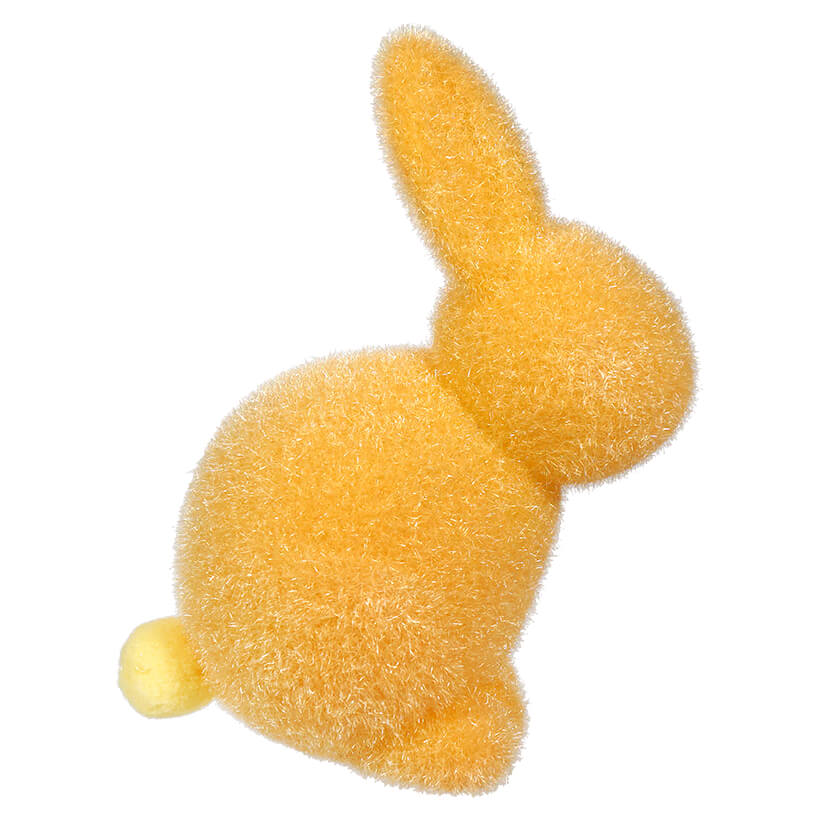 Pastel Yellow Flocked Seated Bunny
