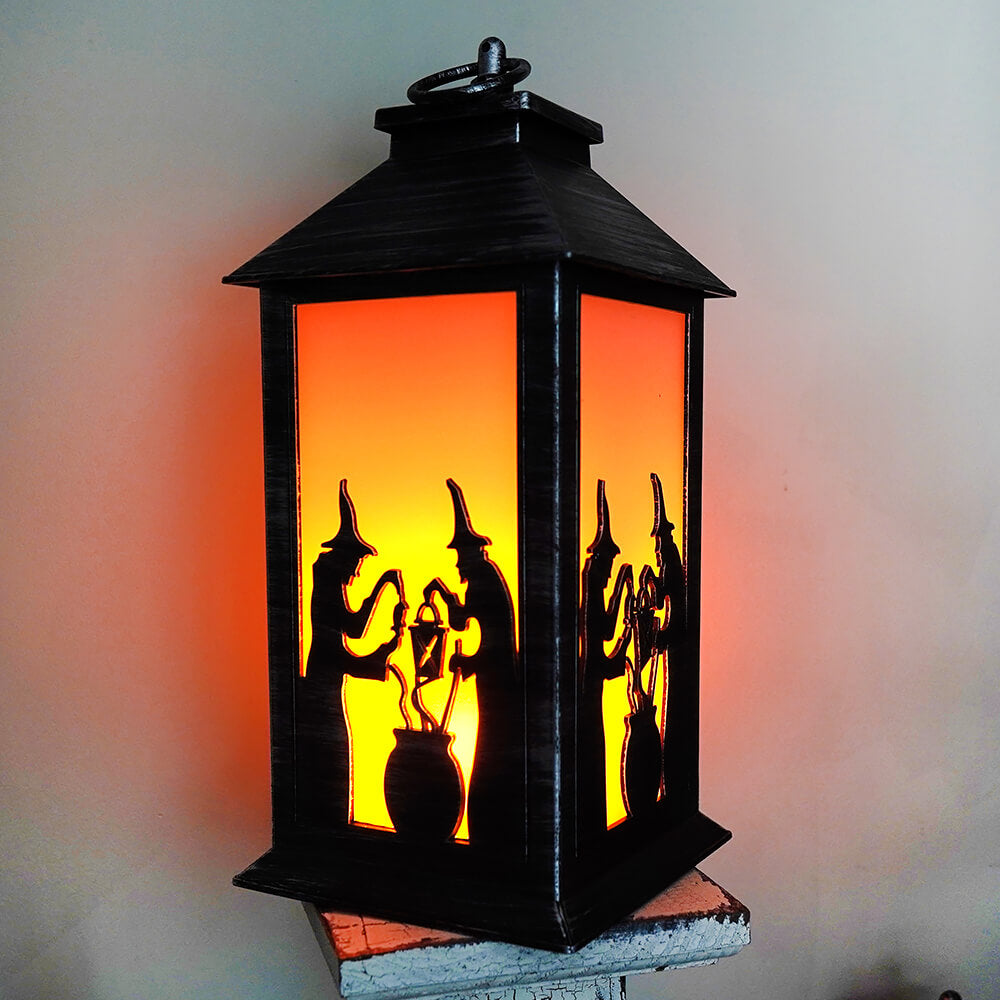 Light Up Halloween Witch Lantern