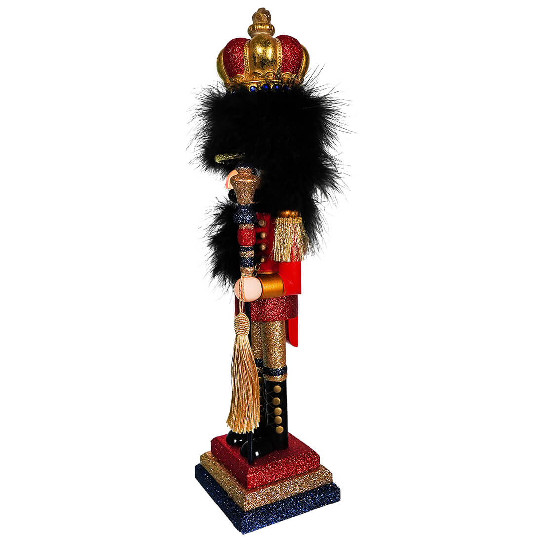 Hollywood Red & Gold Nutcracker King Wearing Crown