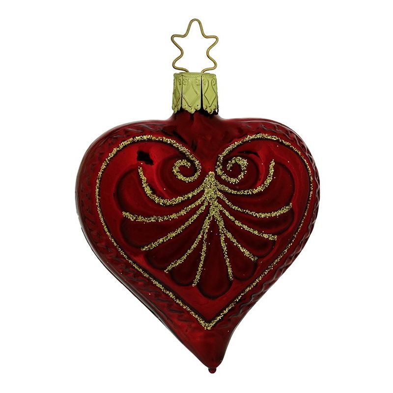 Elegant Dark Red Heart Ornament