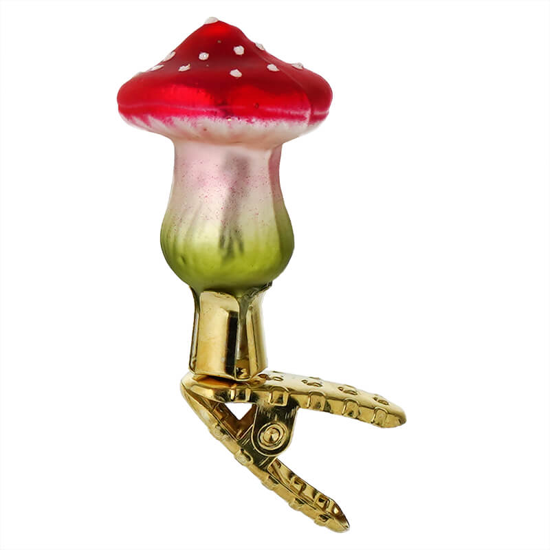 Mini Flat Hat Mushroom Clip-On Ornament