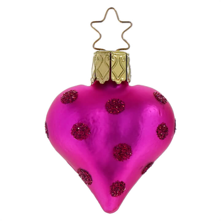 Pink Heart With Dots Ornament