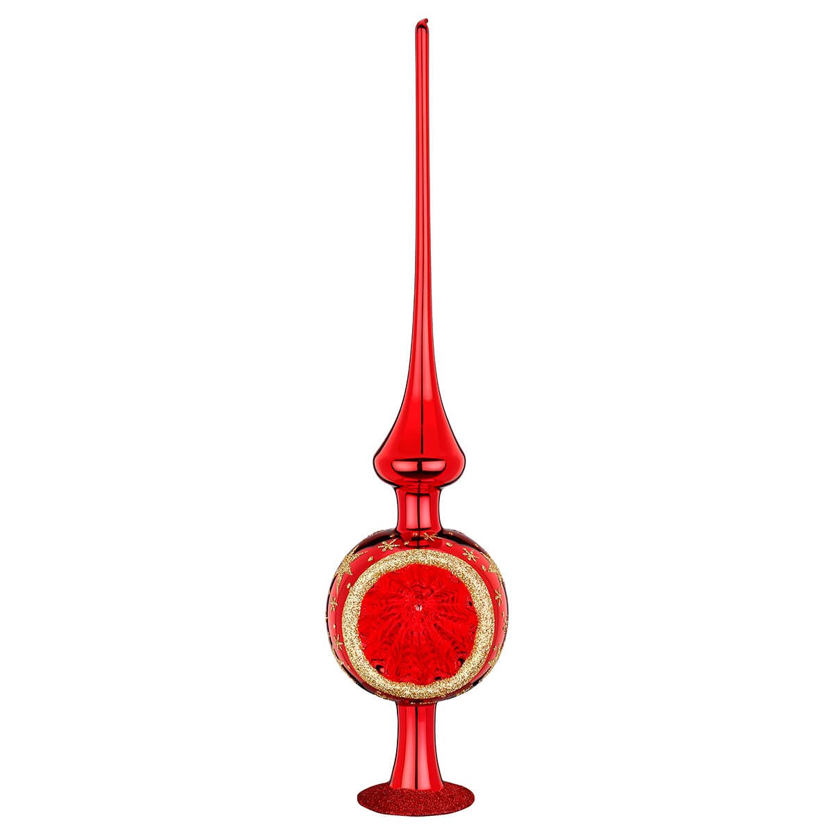 Red Indent Finial With Stars