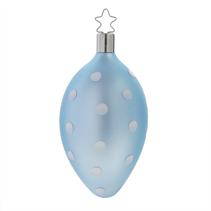 Matt Blue Dotted Egg Ornament
