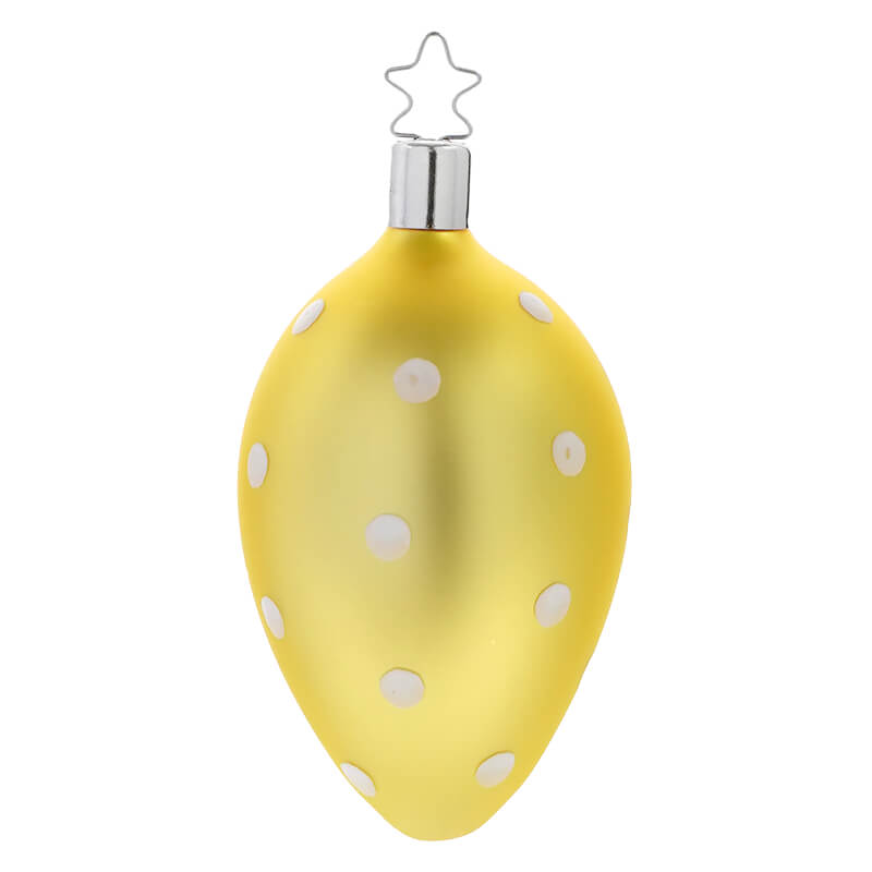Matt Yellow Dotted Egg Ornament