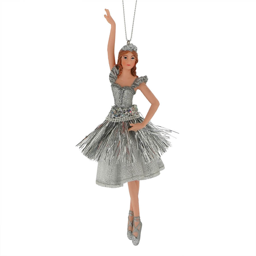 Silver Fringe Ballerina Ornament