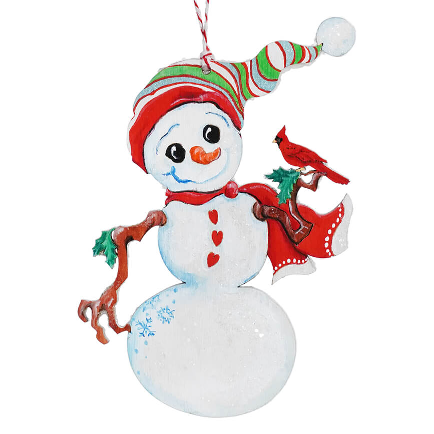 Mr. Snowman's Feathered Friend Ornament