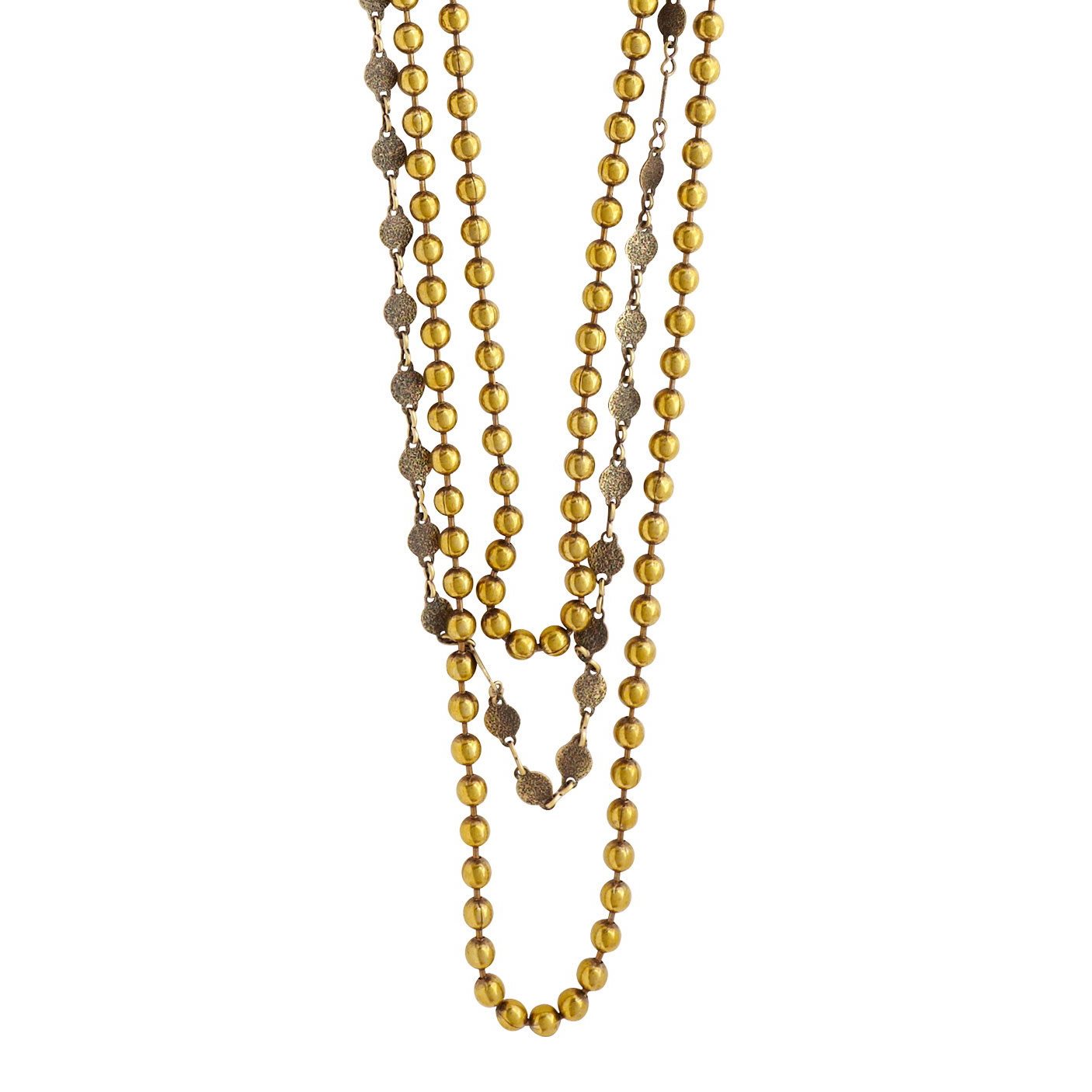 Antique Brass Mixed Chain Necklace