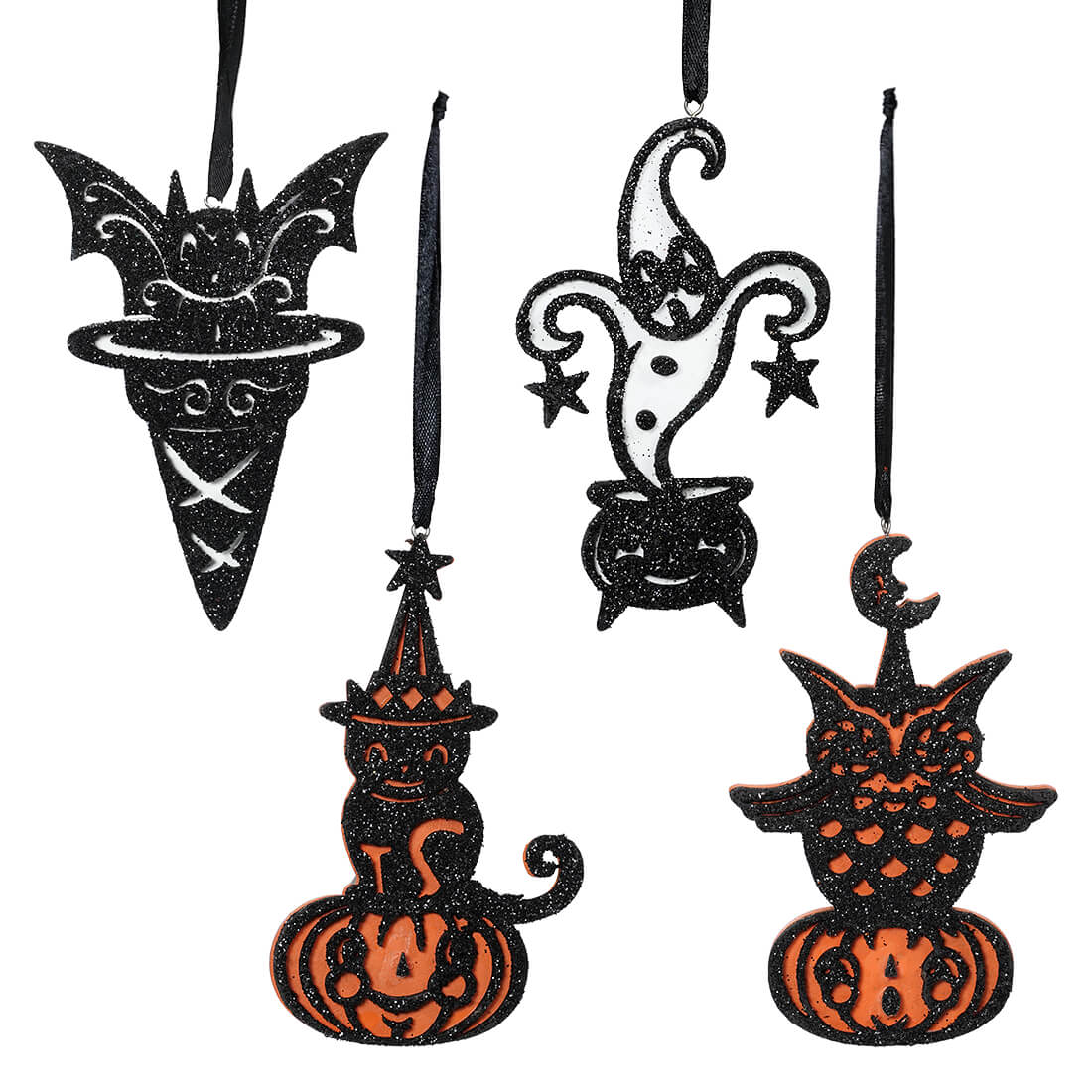 Halloween Character Ornaments Set/4