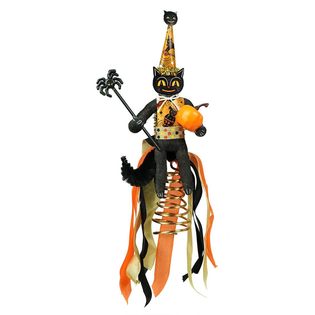 Black Cat Jack with Spider Stick Tree Topper
