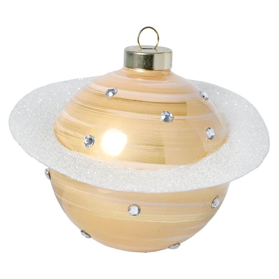 Sparkling Saturn Round Ornament