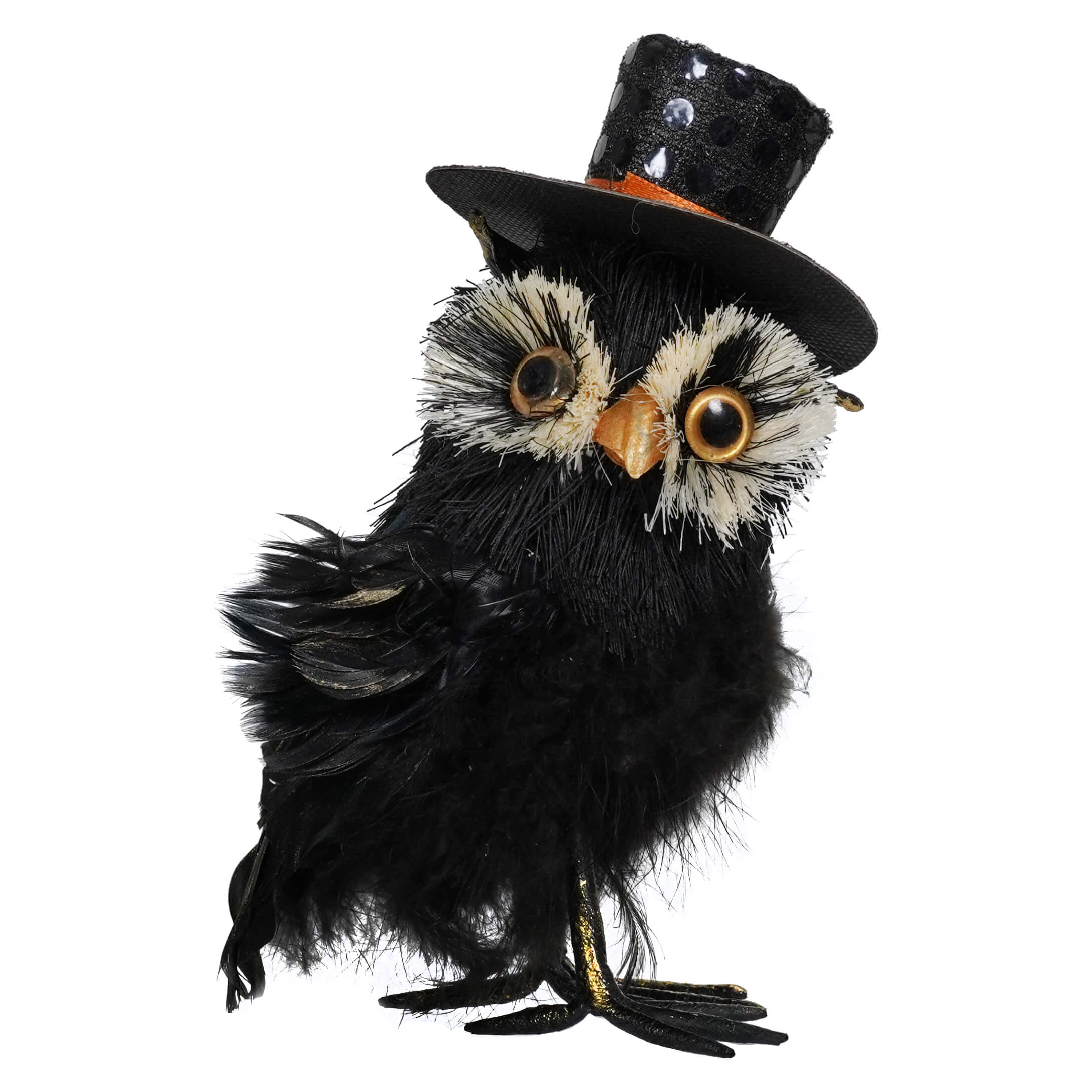 Black Feather Owl With Top Hat – Traditions