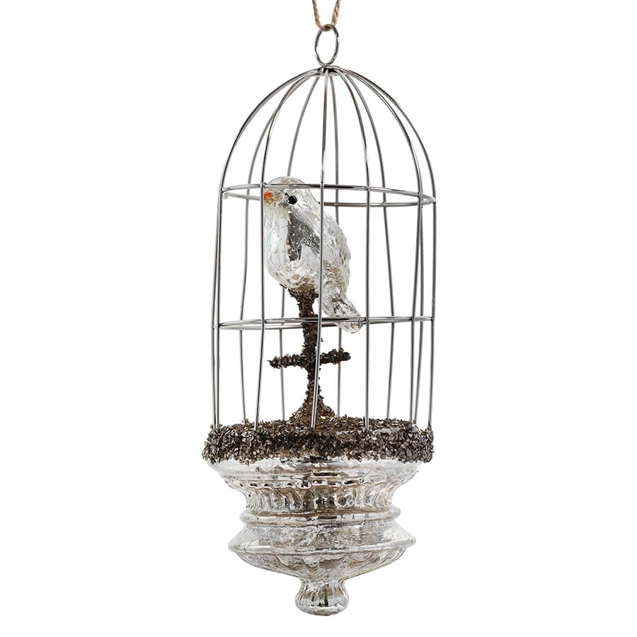 Mercury Glass Birdcage Ornament