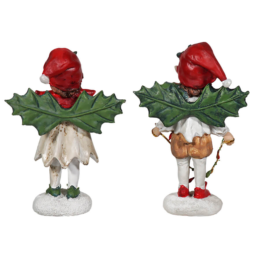 Boy & Girl With Holly Wings Set/2