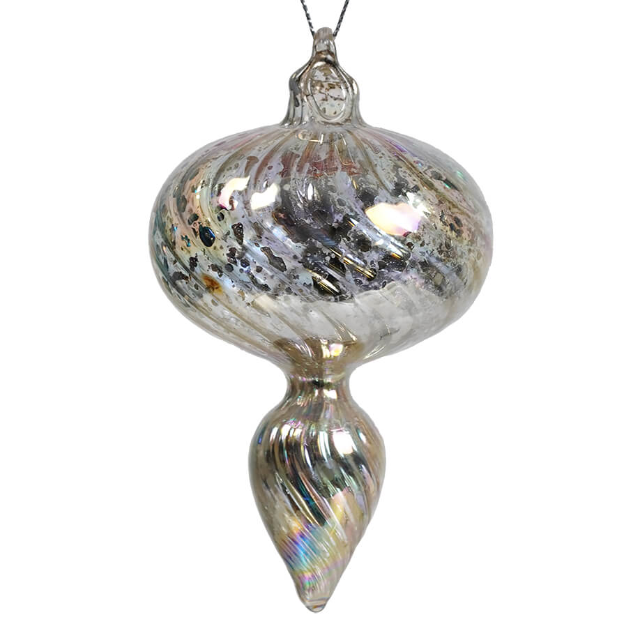 Iridescent Mercury Glass Onion Finial Ornament