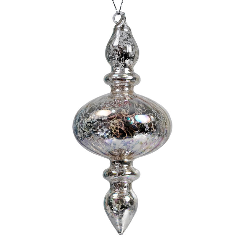 Iridescent Mercury Glass Double Pointed Finial Ornament