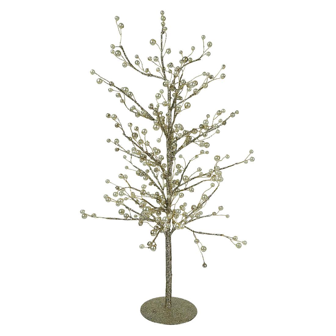 24 Gold Glittered Twig Tree With Pearls