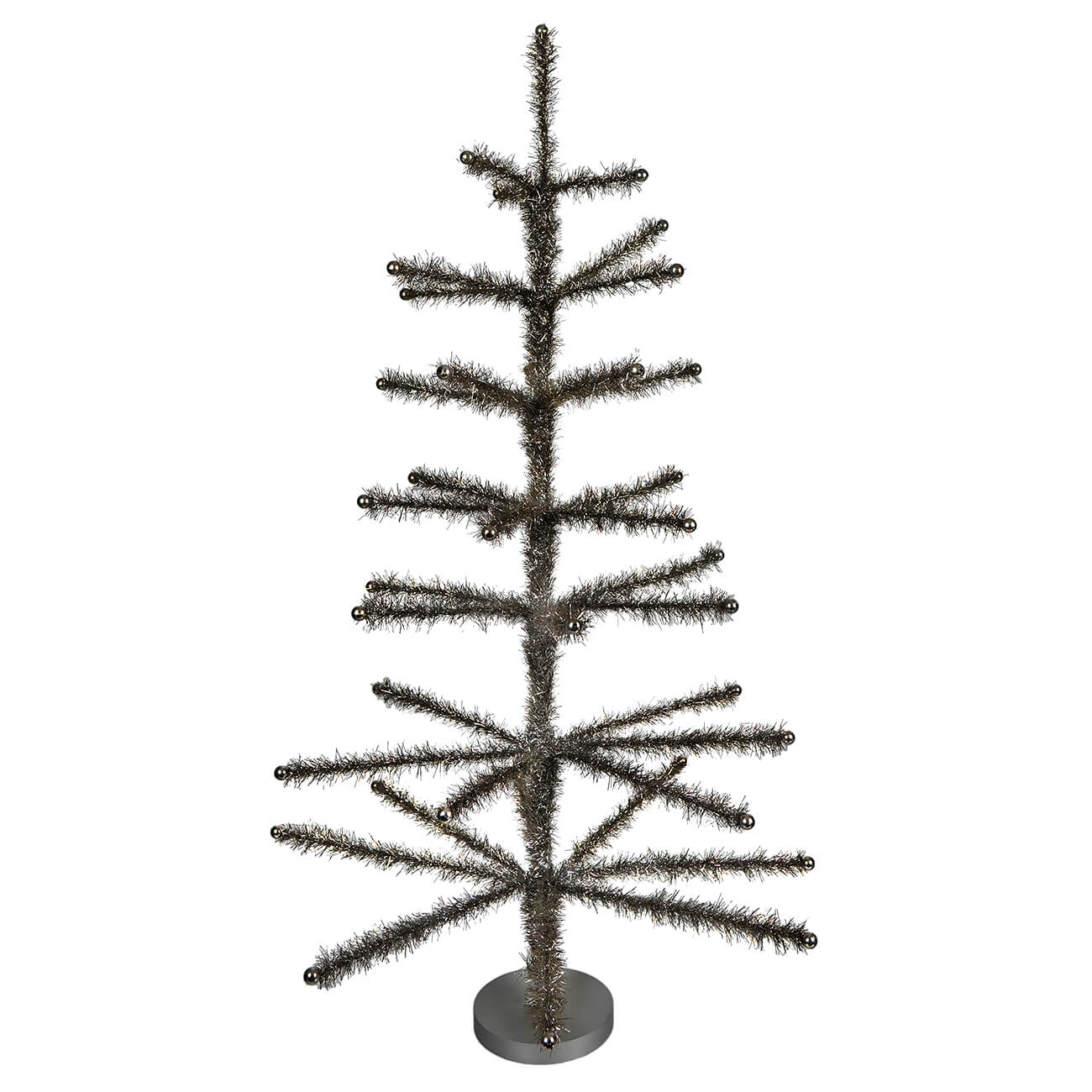 Pewter Tinsel Tree With Beaded Tips
