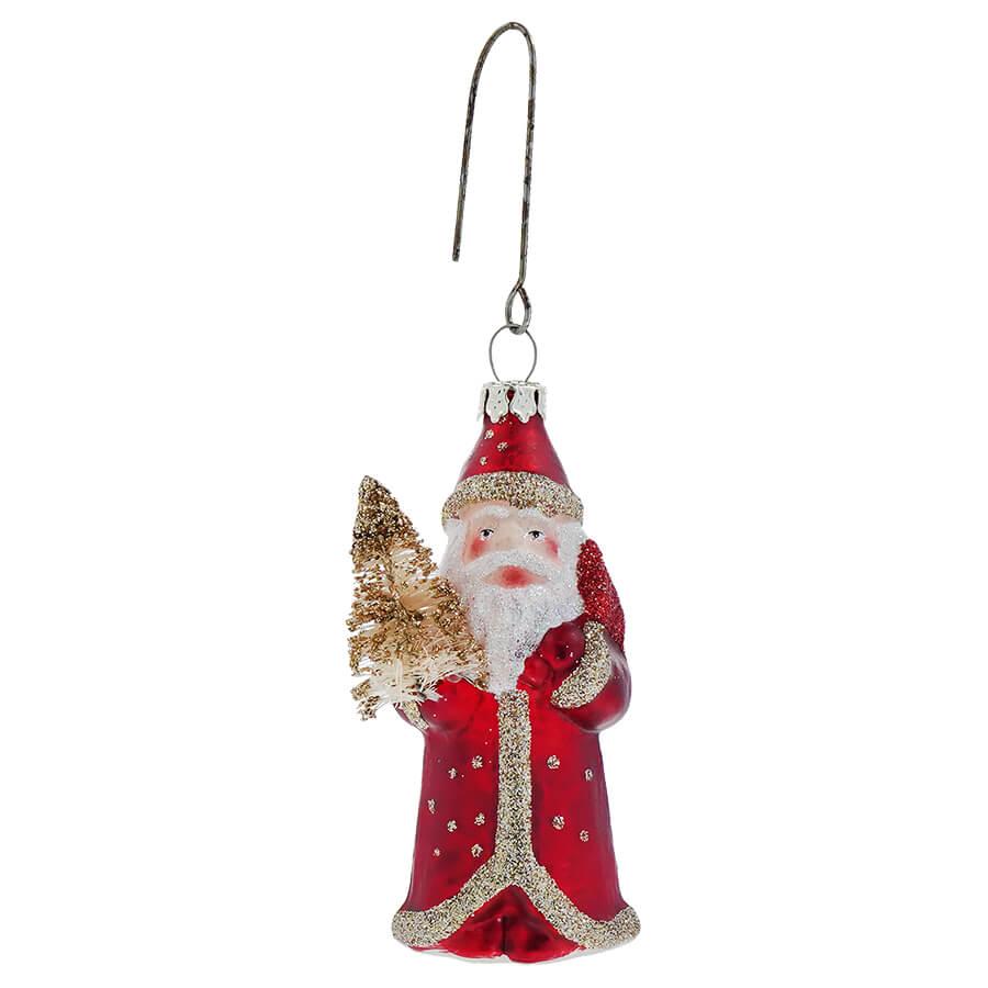 Red Jewel-Tide Santa Ornament