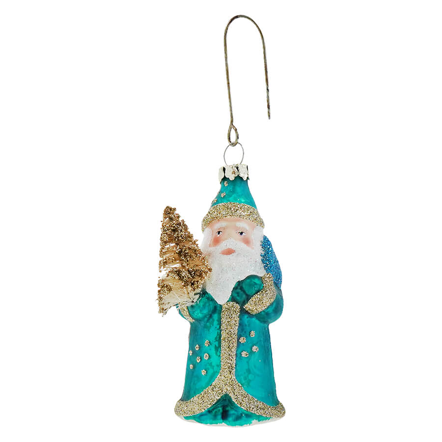 Blue Jewel-Tide Santa Ornament