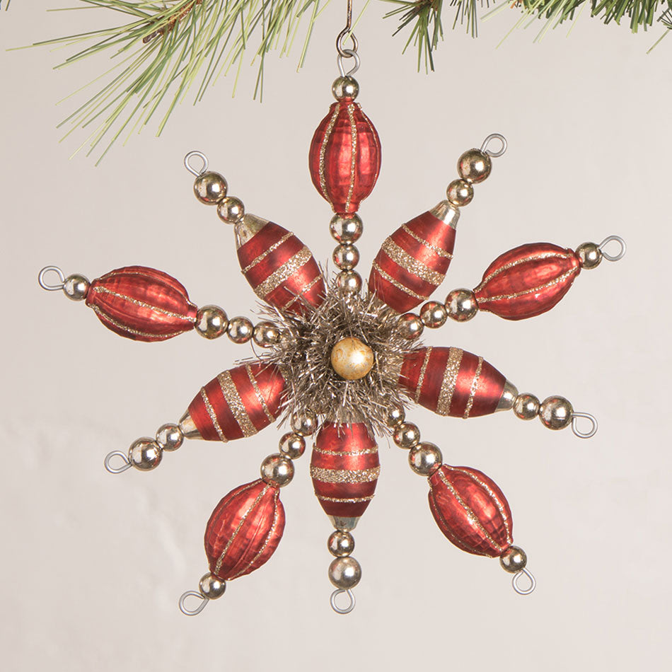 Vintage Red Starburst Ornament