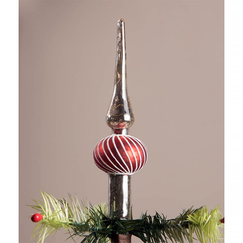 Small Red Finial Tree Topper