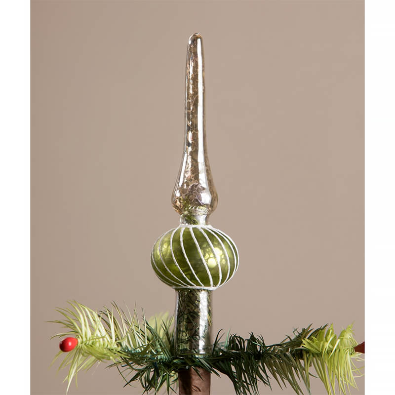 Small Green Finial Tree Topper