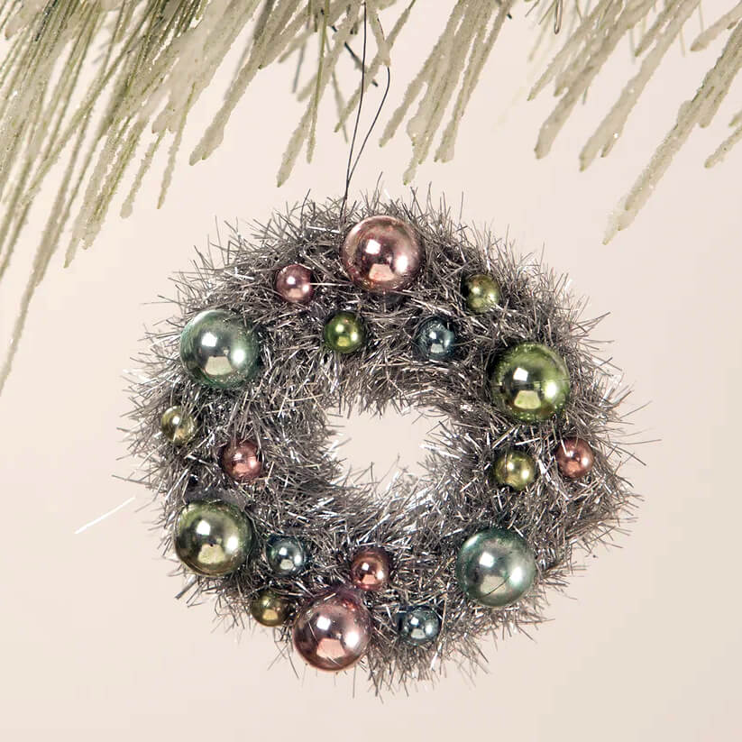 Pastel Tinsel Wreath Ornament