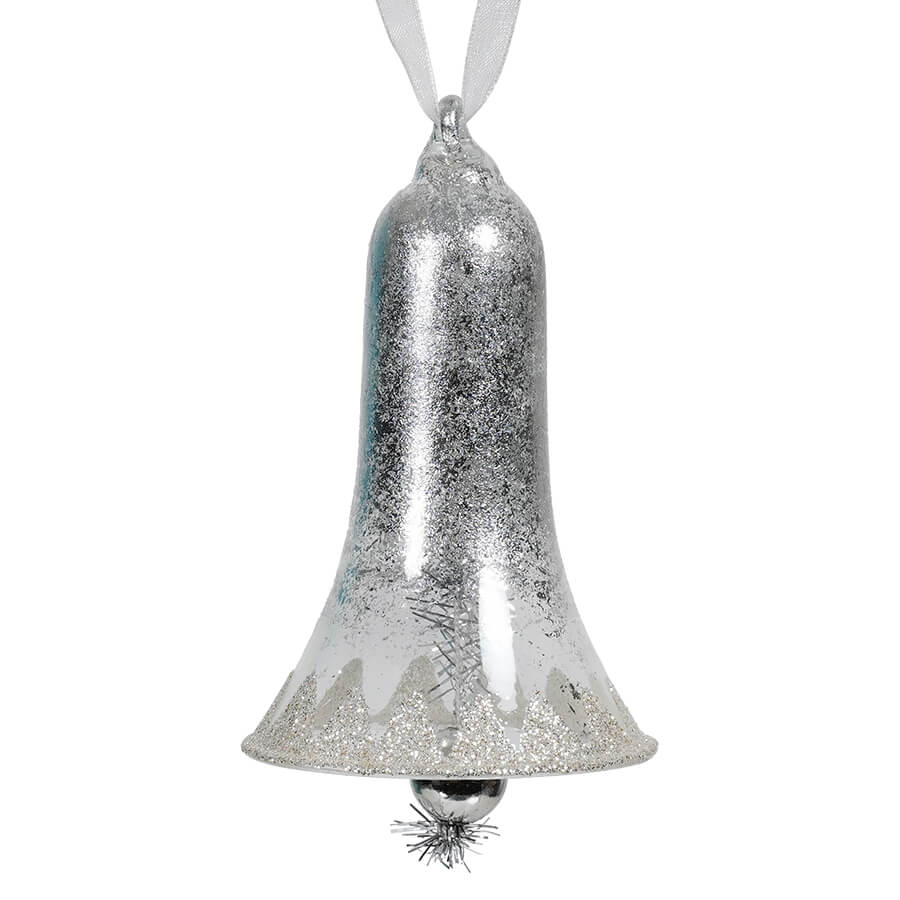 Metallic Silver Bell Ornament