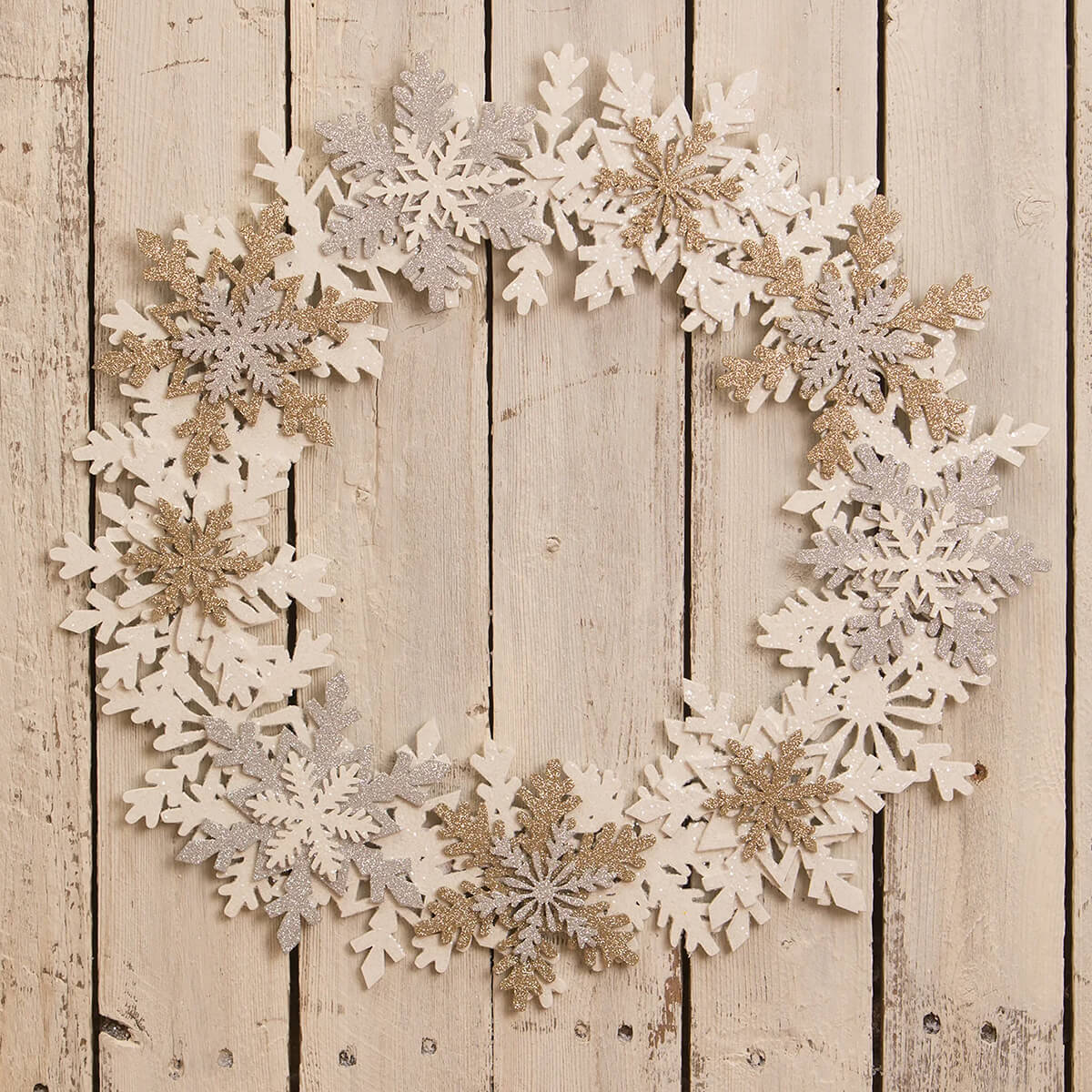 Silver and Gold Snowflake Wreath