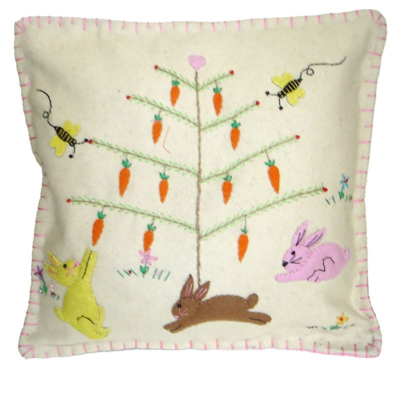 Easter Tree With Bunnies Pillow