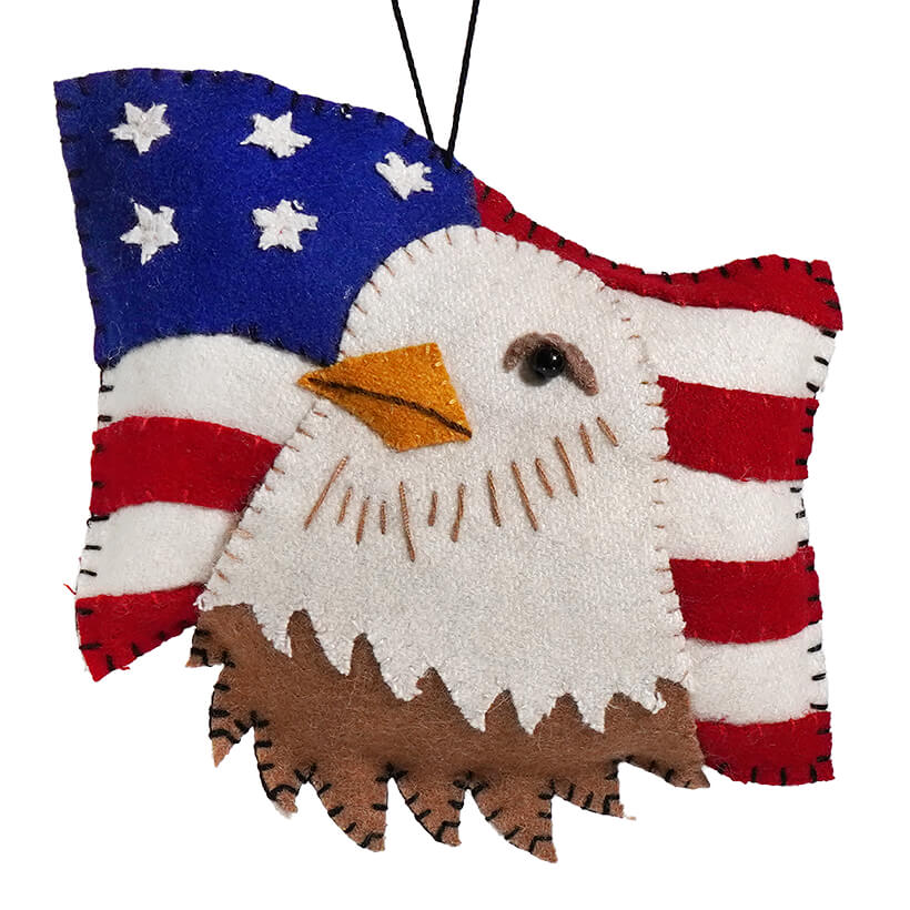 Flag With Eagle Ornament