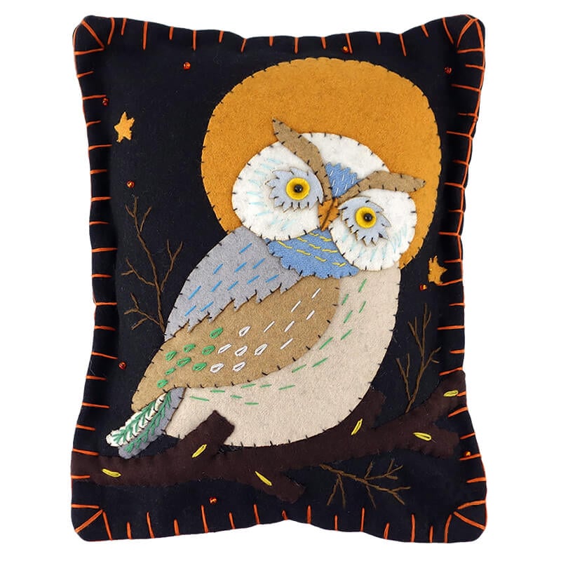 Hoot Owl And Moon Pillow