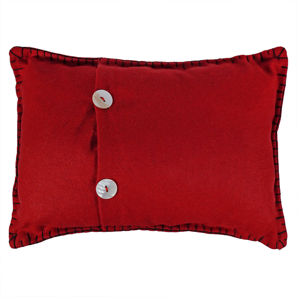 Red Snowman Head Pillow With "Snow" Letters